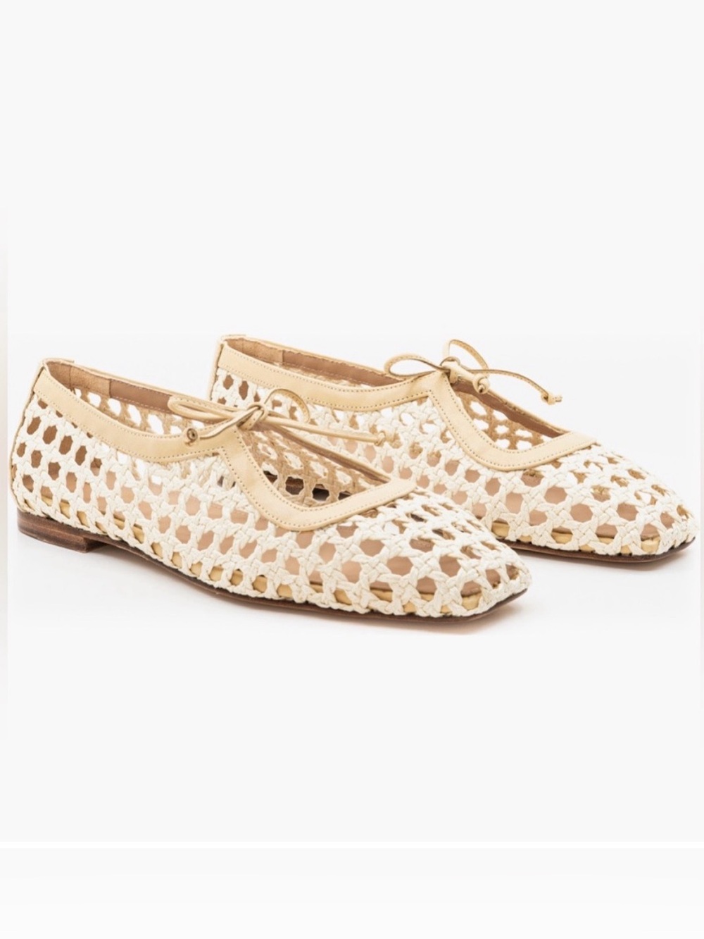 Andrea Gomez Amelia Natural Raffia woven leather ballerina flat Women’s size 37